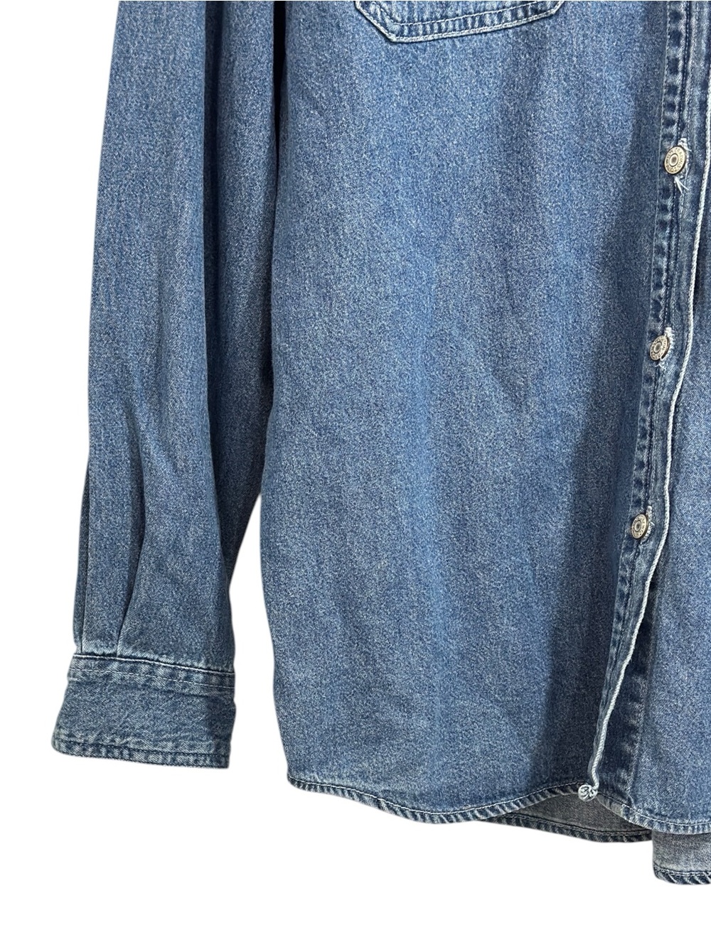 Newton Trading Co. Denim Button Front Shirt Medium Wash Chambray  Size M - Picture 5 of 11
